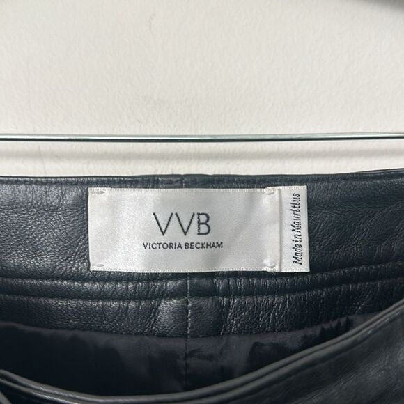 VICTORIA BECKHAM Lamb Leather Straight Leg Pants 8 - Picture 9 of 11